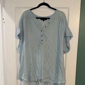 Jane and Delancey Sky Blue Striped Blouse